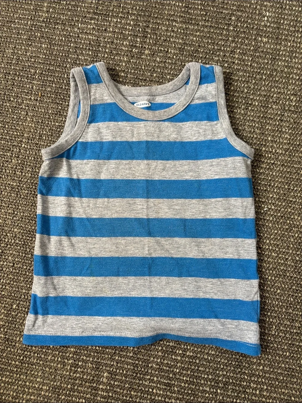 Old Navy Blue and Gray Striped Kids Tank